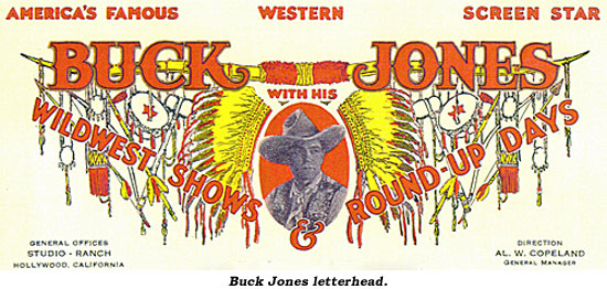 Buck Jones letterhead.