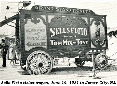 Sells-Floto ticket wagon, June 19, 1931 in Jersey City, NJ.