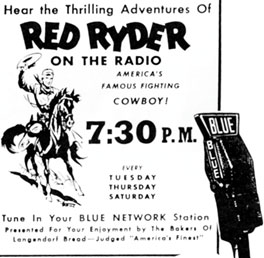 Ad for Red Ryder on the radio.