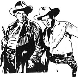 Art spot by Bobb Lynes of Guy Madison and Andy Devine as Jingles.