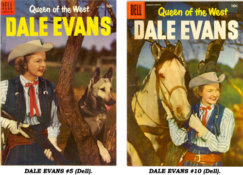 Covers to Dell's DALE EVANS COMICS #5 and #10.