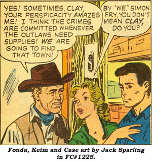 Fonda, Kein and Case art by Jack Sparling in FC#1225.