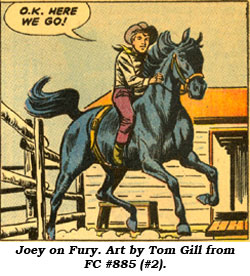 Joey on Fury. Art by Tom Gill from FC #885 (#2).