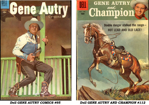 Covers to Dell GENE AUTRY COMICS #95 and GENE AUTRY AND CHAMPION #112.