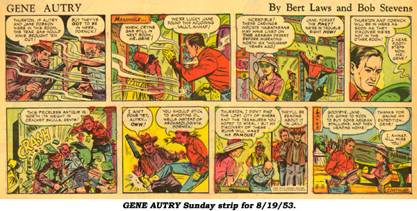 "Gene Autry" Sunday strip for 8/19/53.