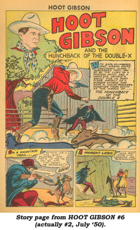Story page from HOOT GIBSON #6 (actually #2, July '50) comic book.