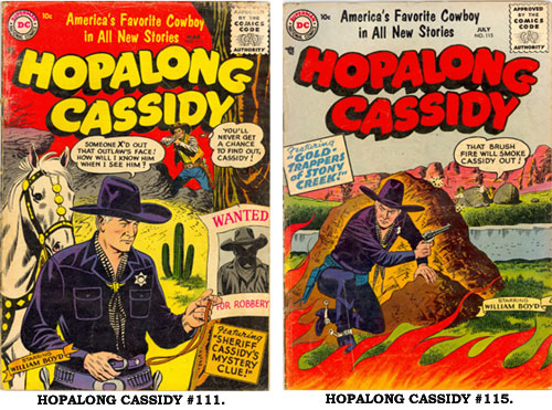 Covers to HOPALONG CASSIDY #111 and #115.