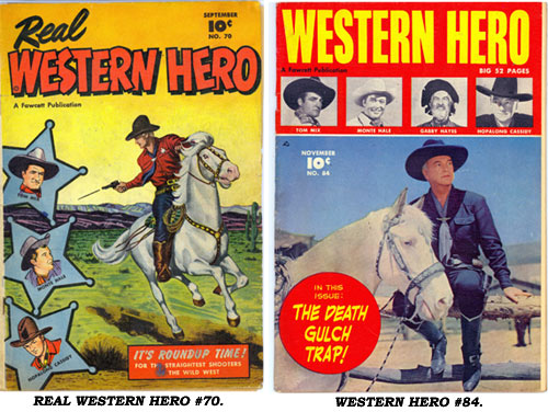 Covers to REAL WESTERN HERO #70 and WESTERN HERO #84.