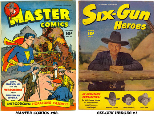 Covers to MASTER COMICS #88 and SIX-GUN HEROES #1.