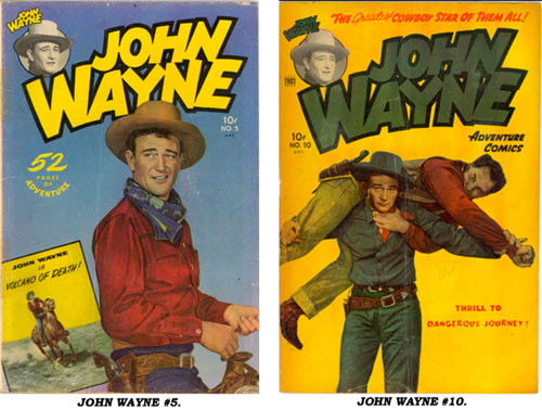 Covers to JOHN WAYNE ADVENTURE COMICS #5 AND #10.