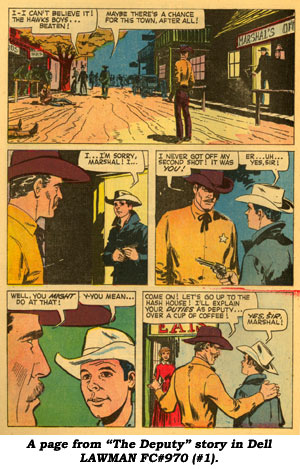 A page from "The Deputy" story in Dell LAWMAN FC#970 (#1).
