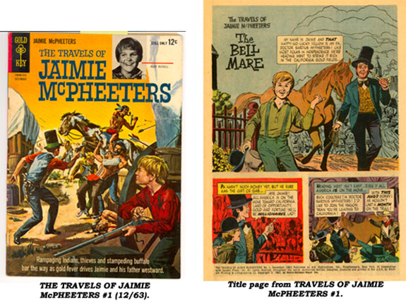 Cover and title page from THE TRAVELS OF JAIMIE McPHEETERS #1 (12/63).
