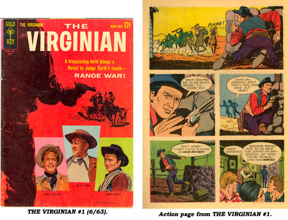 Cover and action page from THE VIRGINIAN (6/63).