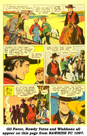 Gil Favor, Rowdy Yates and Wishbone all appear on this page from RAWHIDE FC 1097.