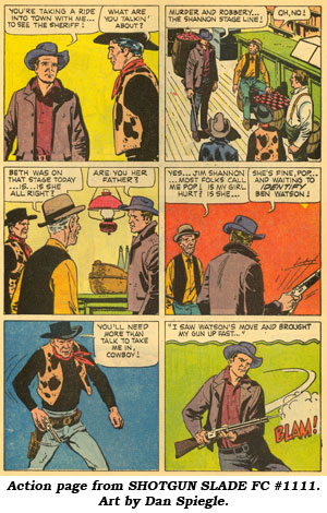 Action page from SHOTGUN SLADE FC #1111. Art by Dan Spiegle.