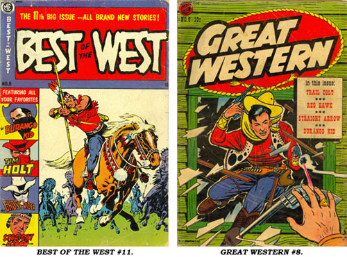 Covers to BEST OF THE WEST #11 and GREAT WESTERN #8.