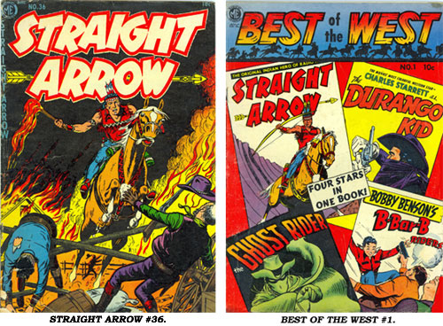 Covers to STRAIGHT ARROW #36 and BEST OF THE WEST #1.