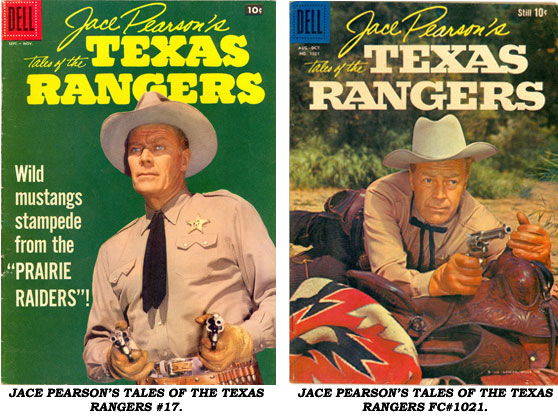 Covers from JACE PEARSON'S TALES OF THE TEXAS RANGERS #17 AND FC#1021.