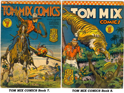 Covers to TOM MIX COMICS Book 7 and Book 8.
