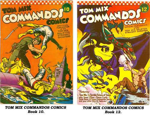 Covers to TOM MIX COMMANDOS COMICS Book 10 and Book 12.