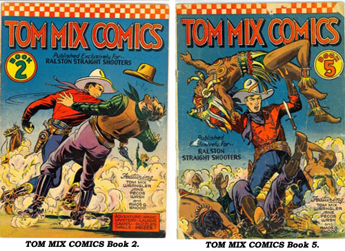 Covers to TOM MIX COMICS Book 2 and Book 5.