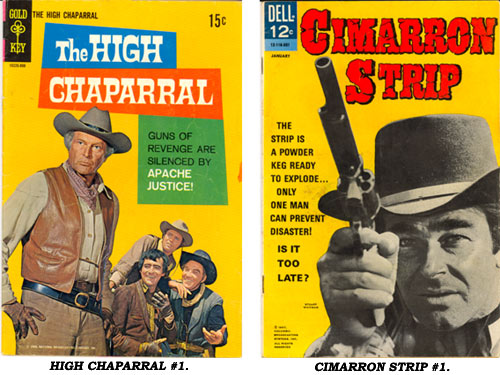 Covers to HIGH CHAPARRAL #1 and CIMARRON STRIP #1.