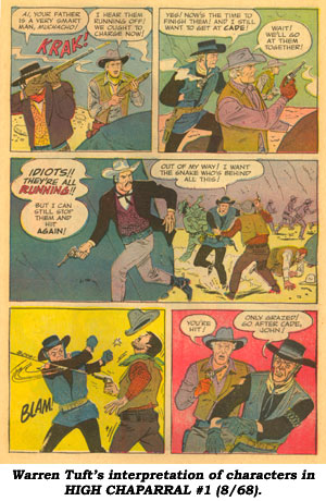 Warren Tuft's interpretation of characters in HIGH CHAPARRAL #1 (8/68).