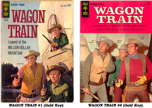 Covers to WAGON TRAIN #1 and #4 from Gold Key.