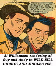 Al Williamson rendering of Guy and Andy in WILD BILL HICKOK AND JINGLES #68.