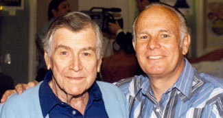 Actor turned screenwriter Warren Douglas and former child actor Gary Gray at a Hollywood Collector’s show. Douglas wrote many of the best Warner Bros. TV westerns.