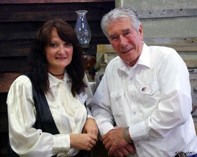 Carol Ann Kellum and Robert Fuller in the “Laramie” set designed and built by Carol especially for “A Gathering of Guns”.