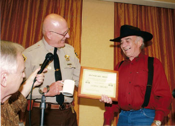 Effingham, IL, County Sheriff John Monnet made James Drury an Honorary Deputy during the “Virginian” panel.