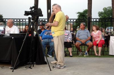 “A Gathering of Guns 3” is grateful to Terry Swindol (yellow shirt) for all his hard work videotaping all the festival events. DVDs of any and all events, panels, etc., may be ordered from Terry. Email: swindol@bellsouth.net  Terry also has for sale a 65 minute DVD history of the Memphis Film Festival with celebrity film clips and interviews with Packy Smith, Ray Nielsen, Fred Davis and Boyd Magers. $12 ppd. to Terry Swindol, 203 Bluebird Dr., Tupelo, MS 38804.