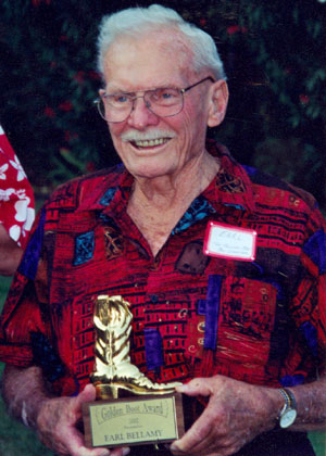 Director Earl Bellamy with his 2002 Golden Boot award.