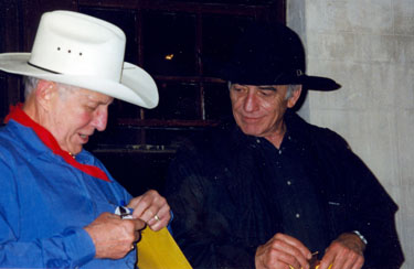 Jan Merlin and James Drury at a 1998 Film Festival in Cheyenne, Wyoming.