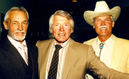 Guy Madison (“Wild Bill Hickok”), Robert Horton (“Wagon Train”) and Ty Hardin (“Bronco”) at a Golden Boot Awards. (Thanx to Neil Summers.)