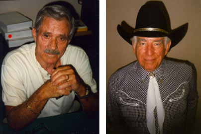 Stuntman/actor Bobby Hoy and Morgan Woodward at the Charlotte, NC, Western Film Fair in 1996.