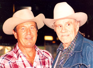 Don (“Johnny Ringo”) Durant with fabulous western heavy R. G. Armstrong at the Charlotte, NC, Western Film Fair in 1991.