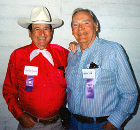 Montie Montana Jr. and Walter Reed at the Toulumne County, Sonora, California, Wild West Film Fest in 1991.