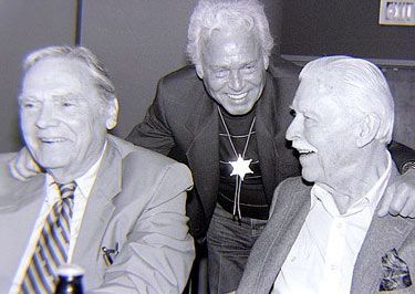 Walter Reed, Johnny Duncan (Robin in Columbia's “Batman and Robin” ‘49 serial) and Lyle Talbot share a laugh at the Knoxville Western Film Fair in 1990. (Thanx to Grady Franklin.)