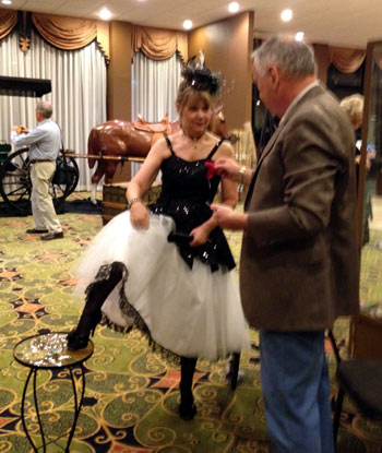 Bonnie and her pedestal with Boyd Magers. “We couldn’t do it without you Bonnie.”