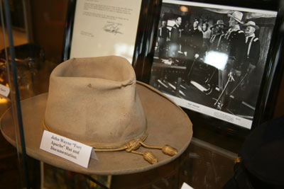 Artifacts on loan to the festival and on display from the Boyd and Donna Magers Collection included John Wayne’s hat from “Fort Apache”.