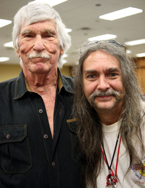 L. Q. Jones poses with the festival's indispensable sound and engineer technician Ken Price.