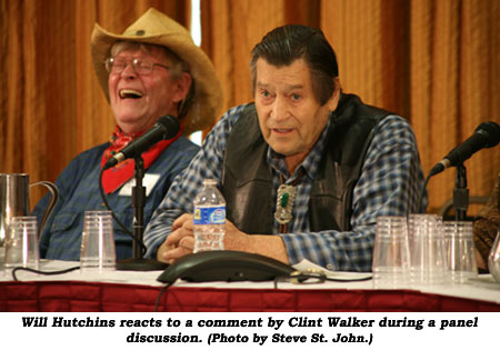 Will Hutchins reacts to a comment by Clint Walker during a panel discussion. (Photo by Steve St. John.)