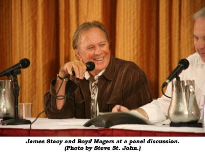 James Stacy and Boyd Magers at a panel discussion. (Photo by Steve St. John.)