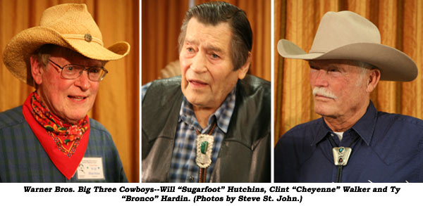 Warner Bros. Big Three Cowboys--Will "Sugarfoot" Hutchins, Clint "Cheyenne" Walker and Ty "Bronco" Hardin. (Photos by Steve St. John.)