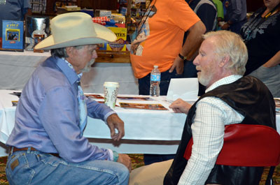 Buck Taylor and Michael McGreevey get acquainted.