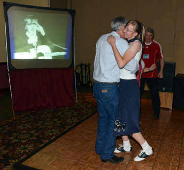 Above and below, Bob Fuller made his many fans happy by attending the sock hop.