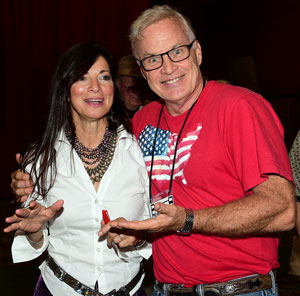 Buck Taylor’s wife Goldie clowns around with Jeff Osterhage (“The Sacketts”, “Shadow Riders”).