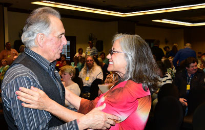 Terrie Davis gives high praise to Rudy Ramos following Rudy’s presentation of “Geronimo”.